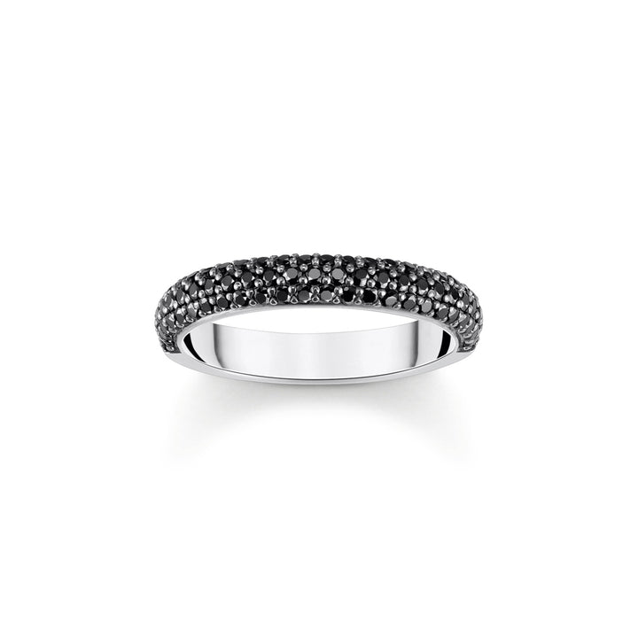 Thomas Sabo Ring mit schwarzem Zirkonia Pavé Silber geschwärzt - TR2462-643-11