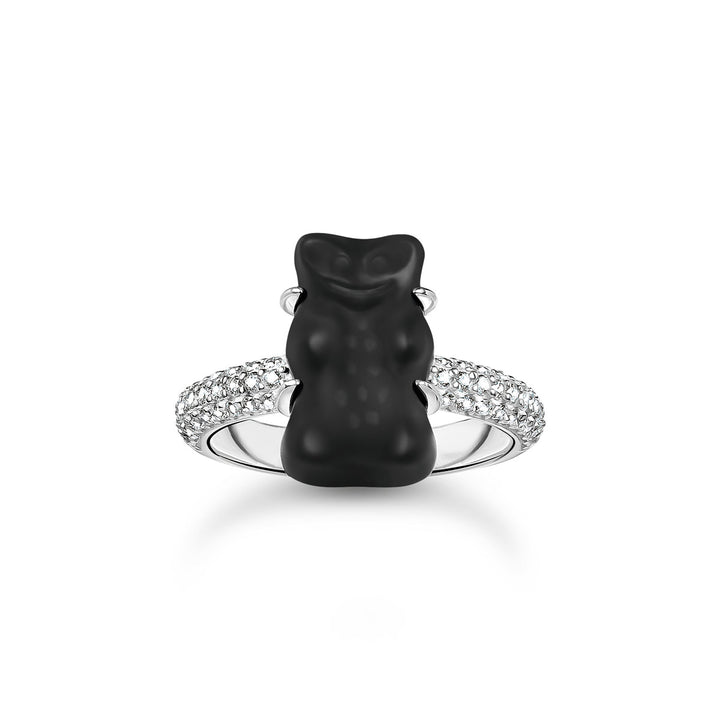 Thomas Sabo Bague avec Ours d’Or noir et pierres argent - TR2478-052-11