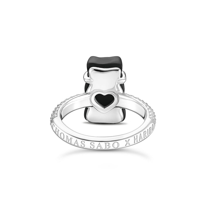 Thomas Sabo Ring mit schwarzem Goldbären und Steinen Silber - TR2478-052-11