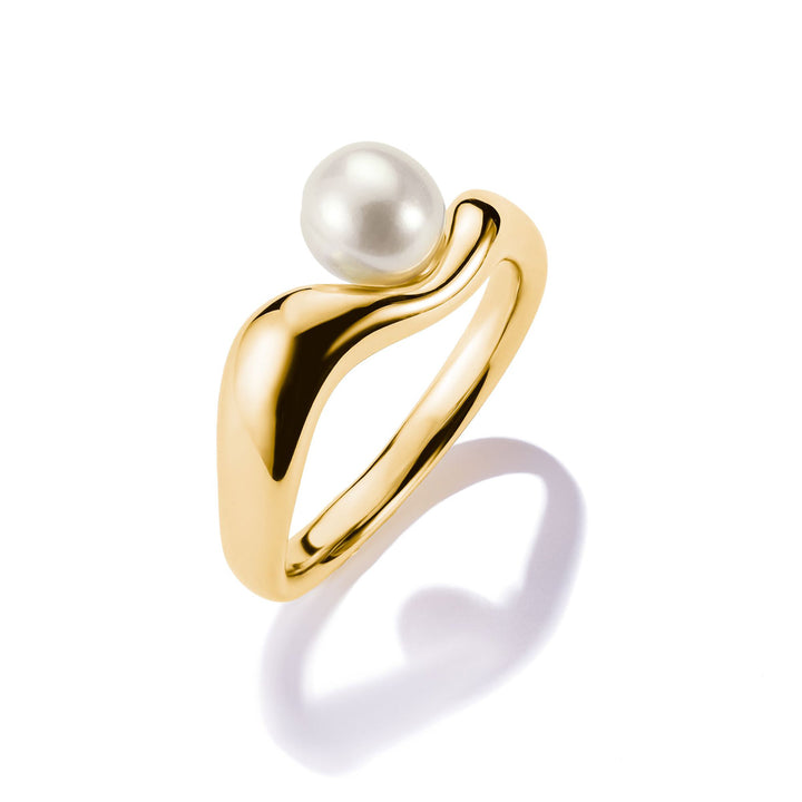 Thomas Sabo Ring mit Perle Natural Beauty vergoldet - TR2485-430-14