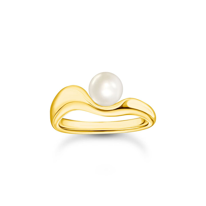 Thomas Sabo Ring mit Perle Natural Beauty vergoldet - TR2485-430-14