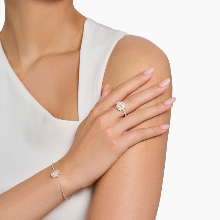 Thomas Sabo Cocktailring Blume Lovely Daisy mit Steinen Silber - TR2493-051-4