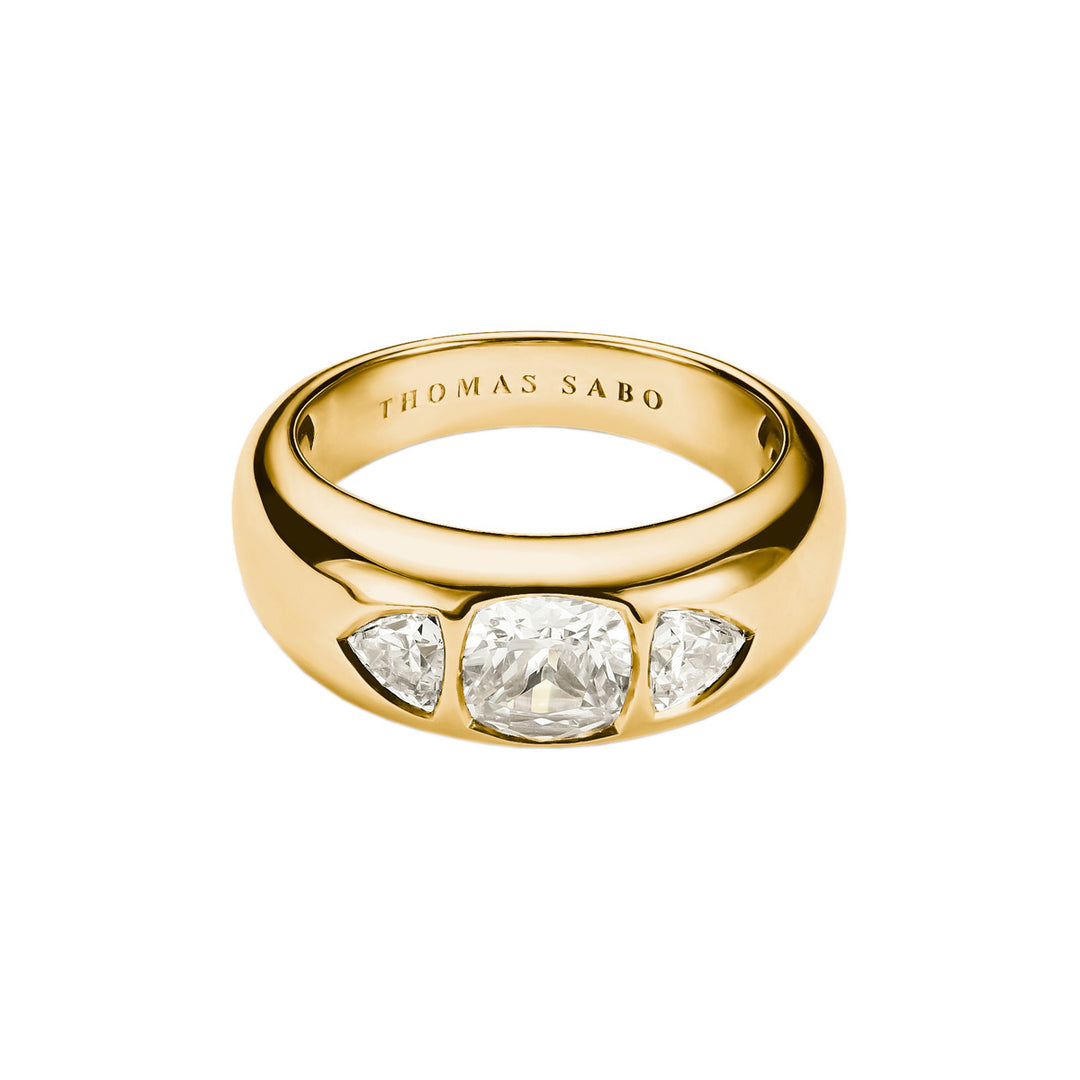 Thomas Sabo Ring mit facettierten weissen Zirkoniasteinen Bold Elegance 18k Vergoldung - TR2525-414-14