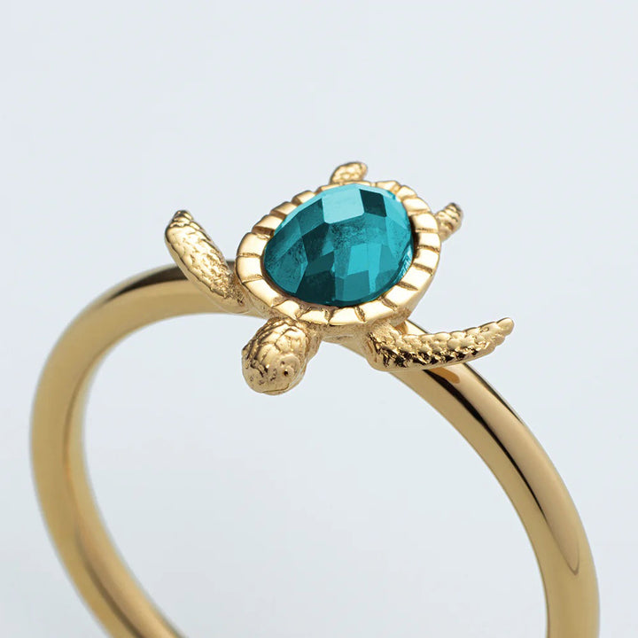 Paul Hewitt Turtle Ring Aquamarine Gold - PH-JE-1254