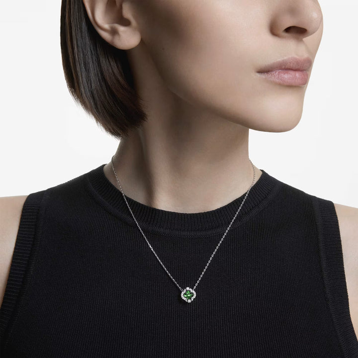 Swarovski Una Angelic Halskette Verschiedene Schliffe Grün Rhodiniert - 5757785