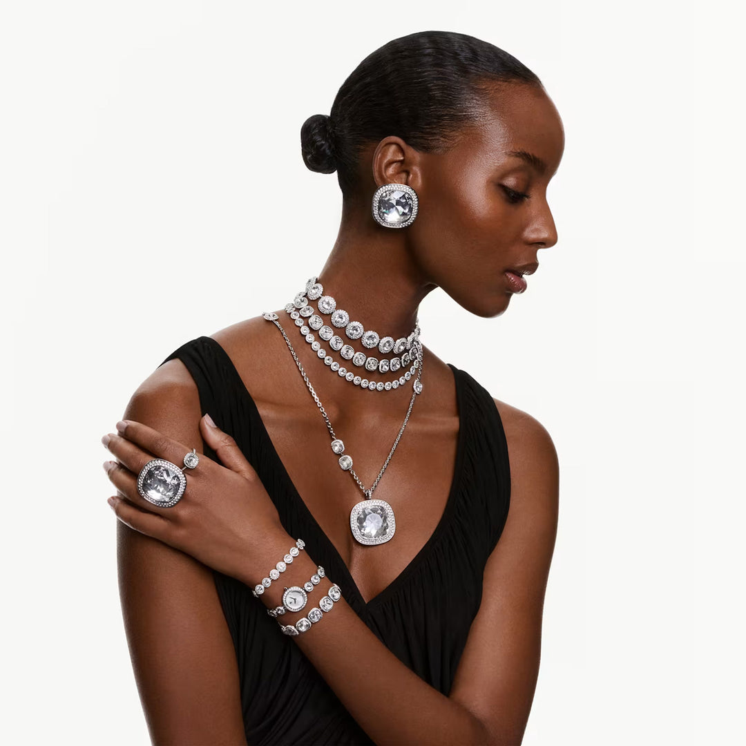 Swarovski Una Angelic Halskette und Brosche Kissenschliff Weiss Metall Mix - 5751324