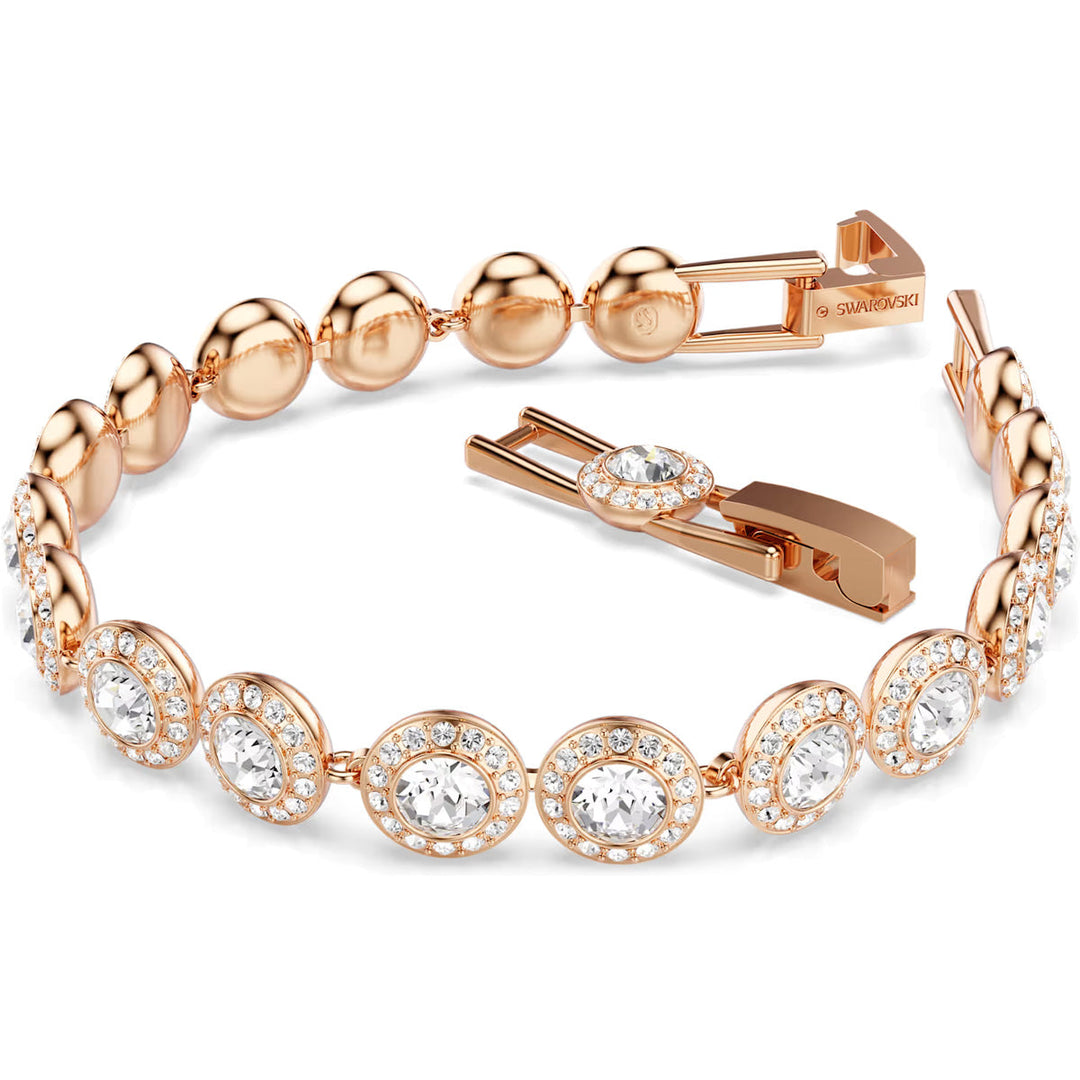 Swarovski Una Angelic Armband Rundschliff Pavé Mittel Weiss Roségold Legierungsschicht - 5240513