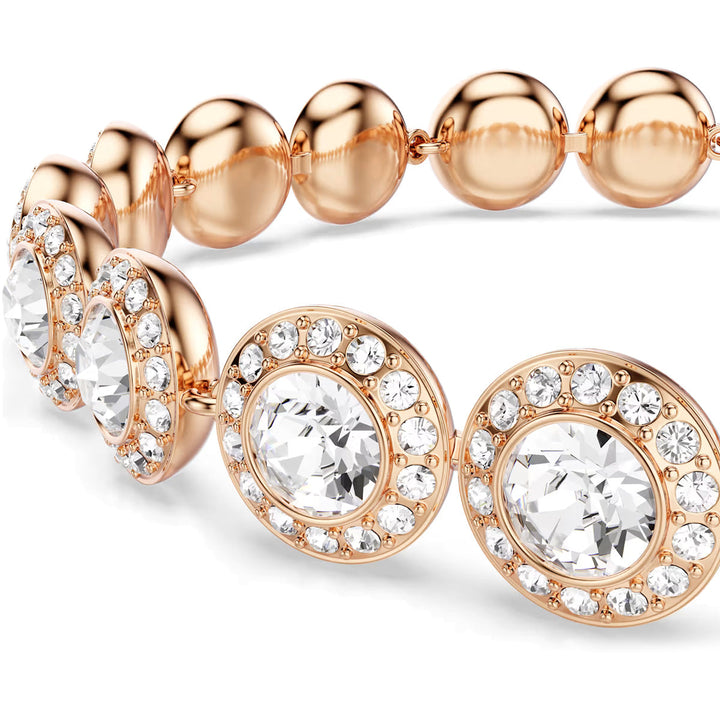 Swarovski Una Angelic Armband Rundschliff Pavé Mittel Weiss Roségold Legierungsschicht - 5240513