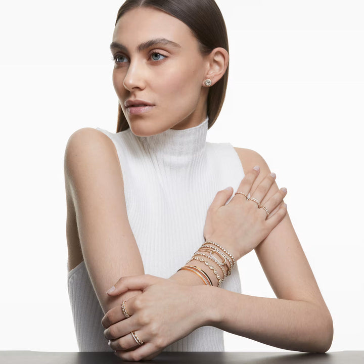 Swarovski Una Angelic Armband Rundschliff Pavé Mittel Weiss Roségold Legierungsschicht - 5240513