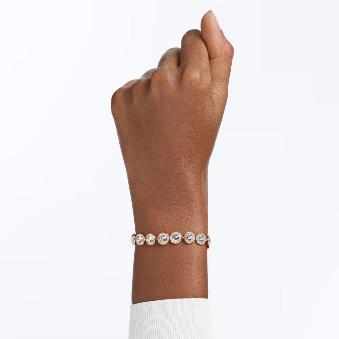 Swarovski Una Angelic Armband Rundschliff Pavé Mittel Weiss Roségold Legierungsschicht - 5240513