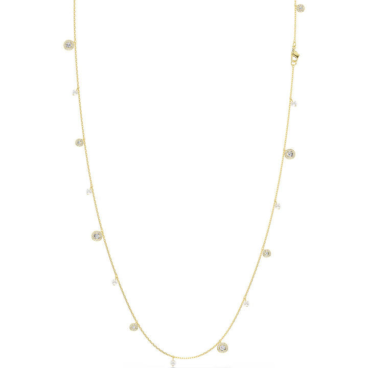 Swarovski Collana Una Angelic Crystal Pearl Taglio Round Bianca Placcato color oro - 5742380