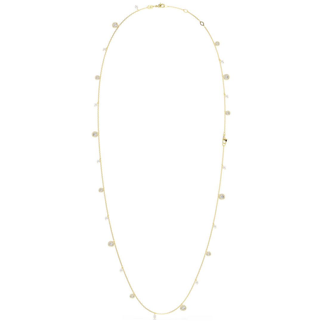 Swarovski Una Angelic lange Halskette Kristallperle Rundschliff Weiss Goldlegierungsschicht - 5742380