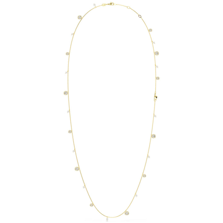 Swarovski Una Angelic lange Halskette Kristallperle Rundschliff Weiss Goldlegierungsschicht - 5742380