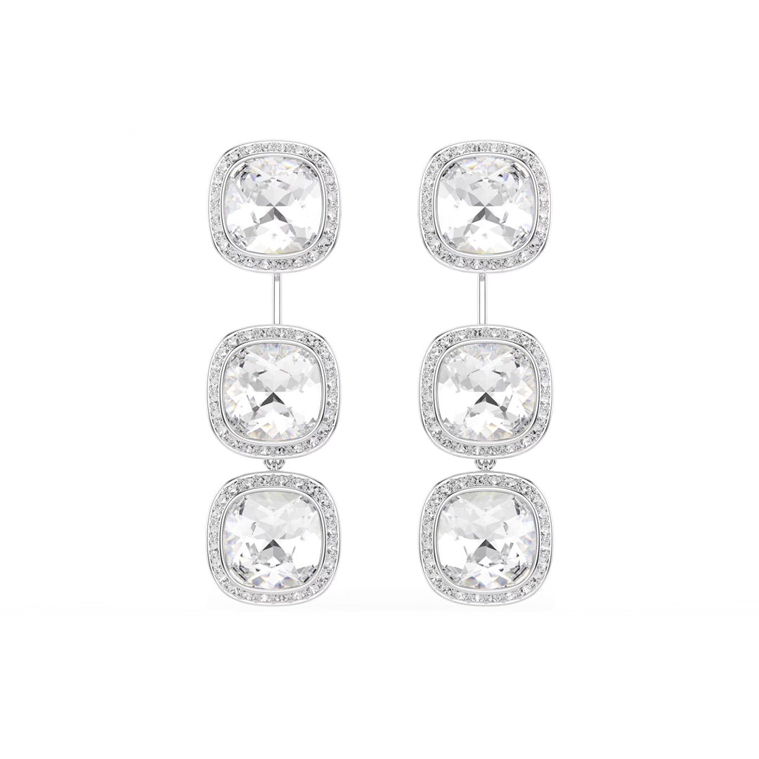 Swarovski Una Angelic Ohrringe Kissenschliff Weiss Rhodiniert - 5754342