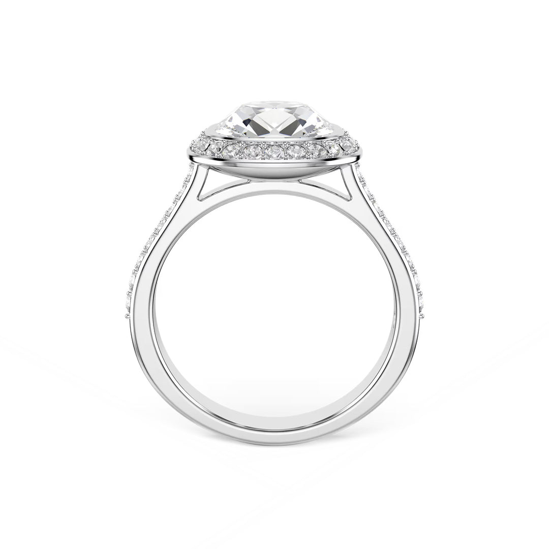 Swarovski Una Angelic Strahlenkranz Ring Kissenschliff Weiss Rhodiniert