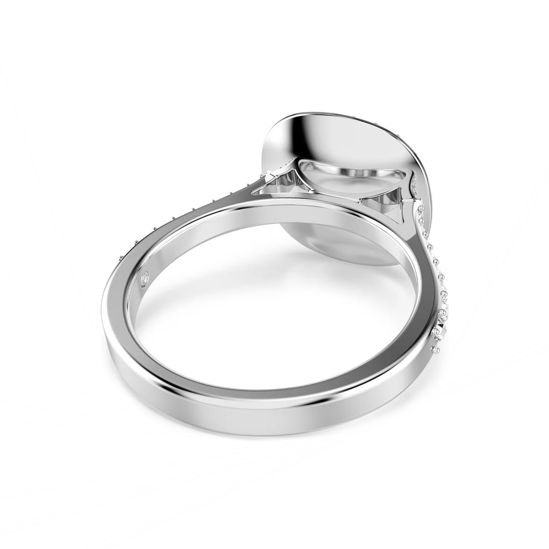 Swarovski Una Angelic Strahlenkranz Ring Kissenschliff Weiss Rhodiniert