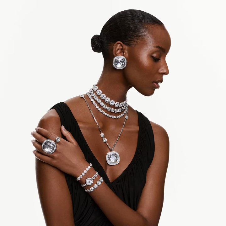 Swarovski Una Angelic Strahlenkranz Ring Kissenschliff Weiss Rhodiniert