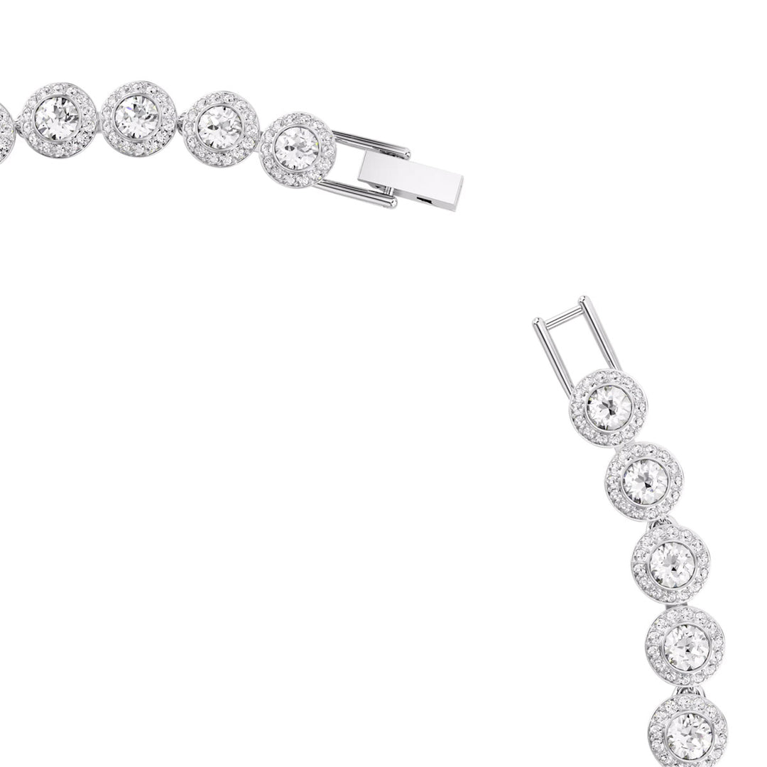 Swarovski Una Angelic Tennis Halskette Rundschliff Weiss Rhodiniert