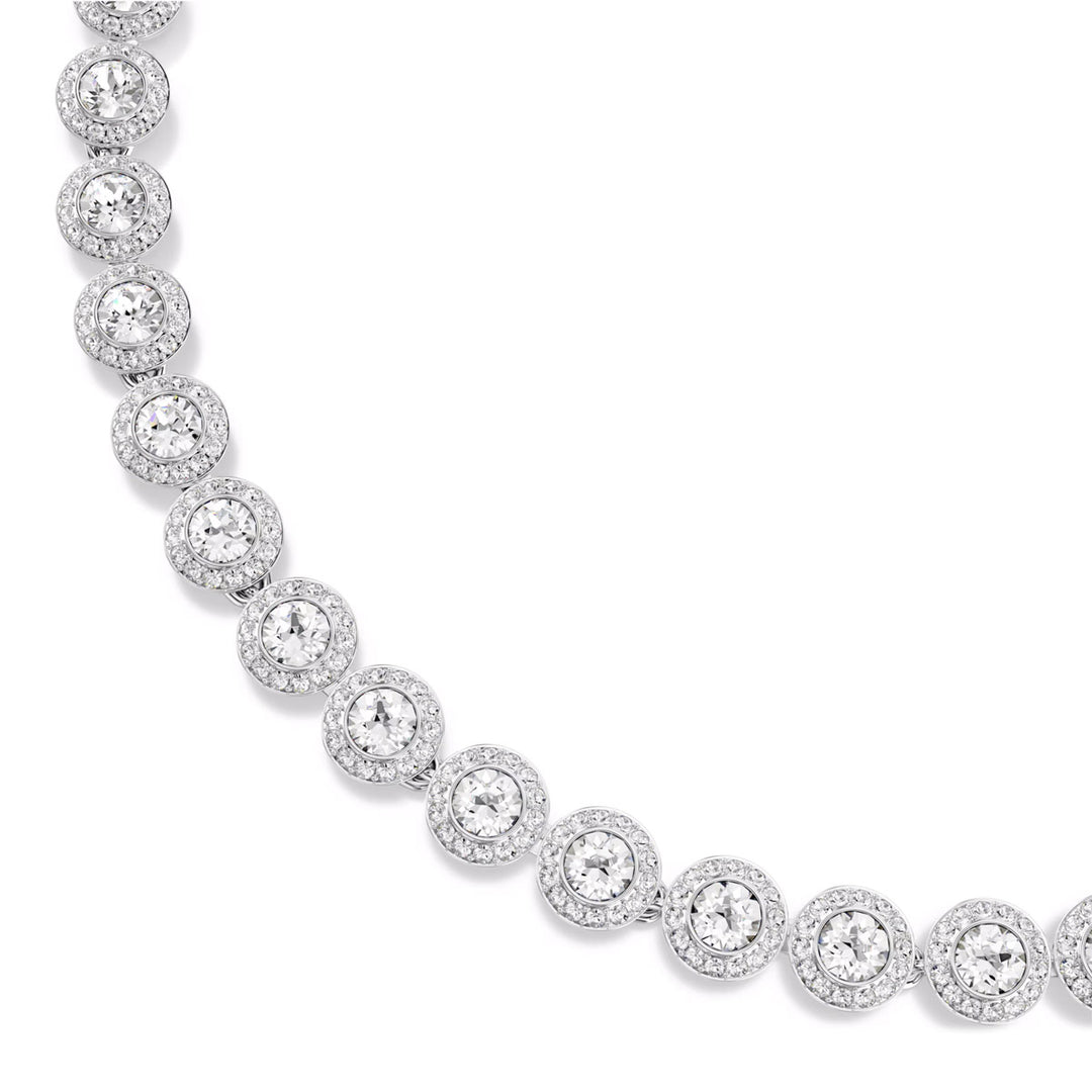 Swarovski Una Angelic Tennis Halskette Rundschliff Weiss Rhodiniert
