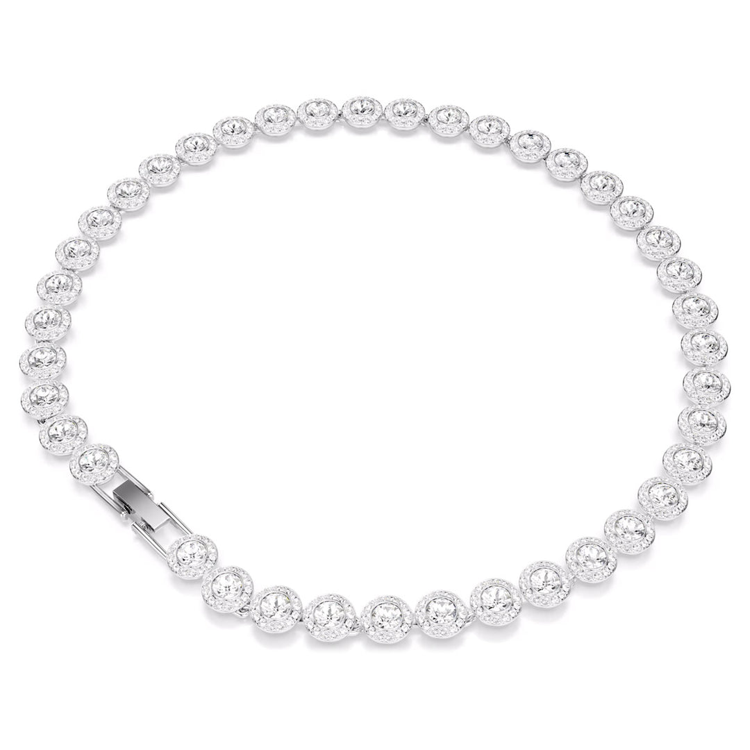 Swarovski Una Angelic Tennis Halskette Rundschliff Weiss Rhodiniert