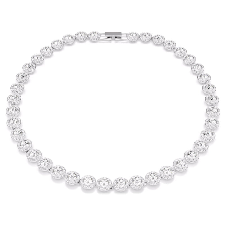 Swarovski Una Angelic Tennis Halskette Rundschliff Weiss Rhodiniert