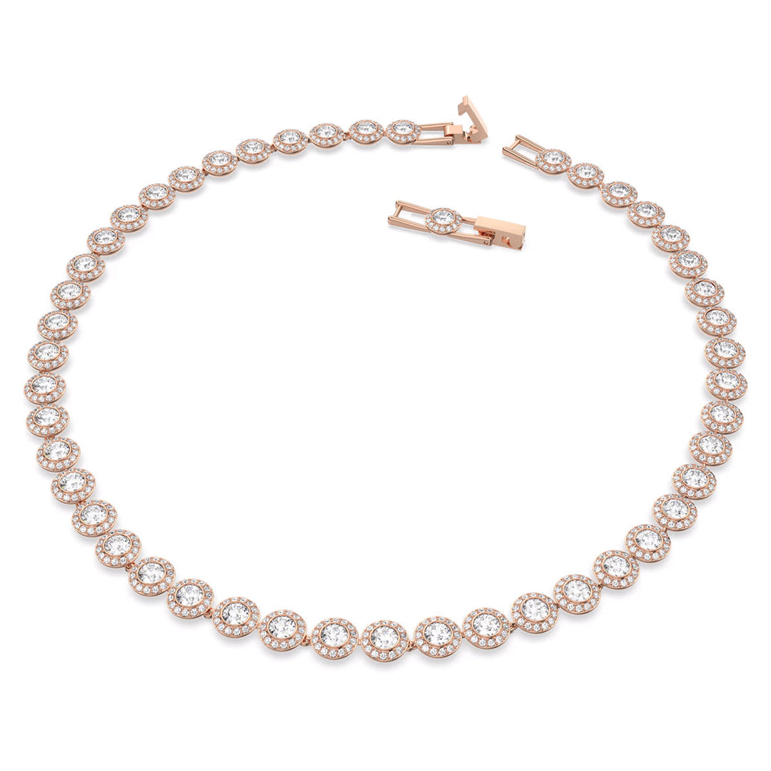 Swarovski Una Angelic Tennis Halskette Rundschliff Weiss Roségold Legierungsschicht - 5367845