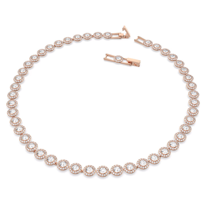 Swarovski Una Angelic Tennis Halskette Rundschliff Weiss Roségold Legierungsschicht - 5367845