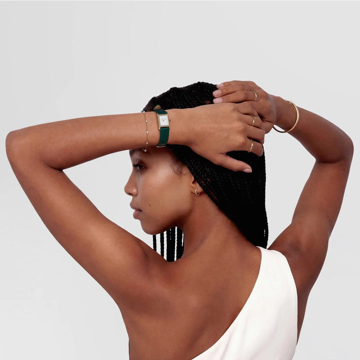 Daniel Wellington Bound Mini Green Lizard Gold - DW00100906