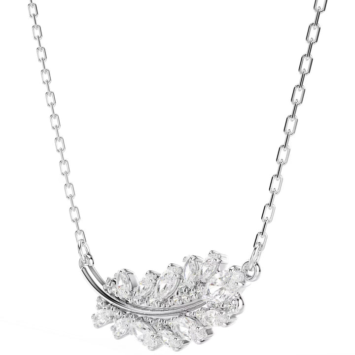 Swarovski Vienna Halskette Verschiedene Schliffe Feder Weiss Rhodiniert - 5756111