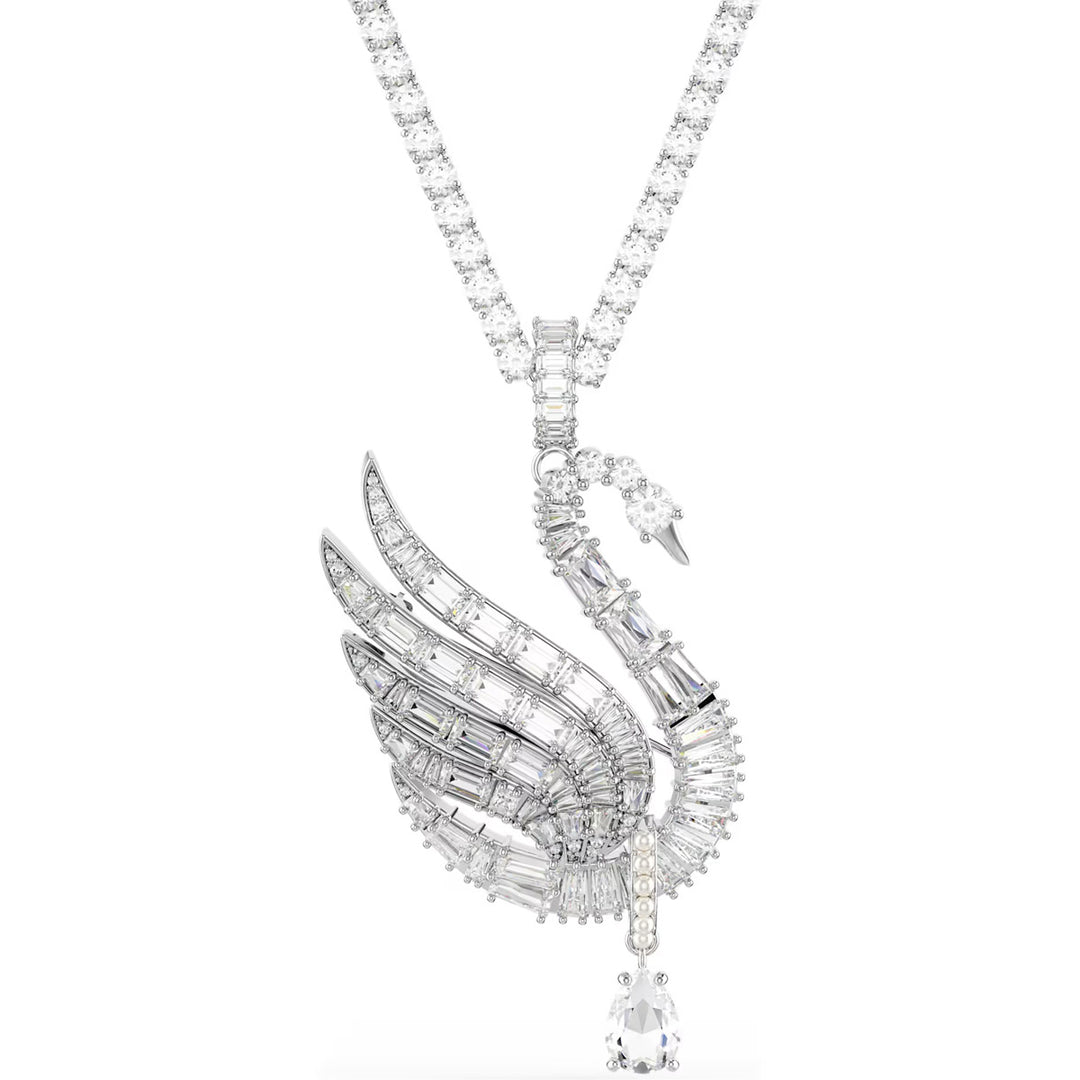 Swarovski Collana e spilla Vienna Taglio misto Cigno Bianchi Placcato rodio - 5754828
