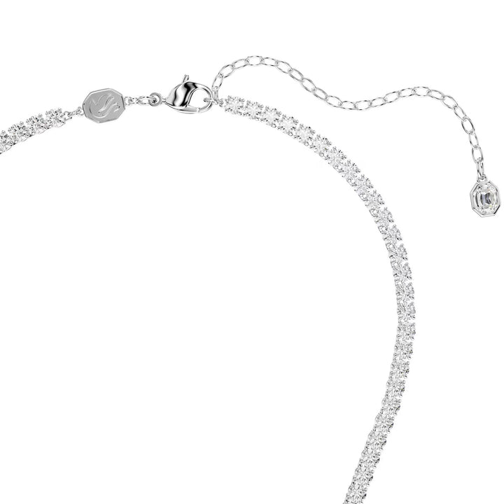 Swarovski Vienna Halskette und Brosche Verschiedene Schliffe Schwan Weiss Rhodiniert - 5754828