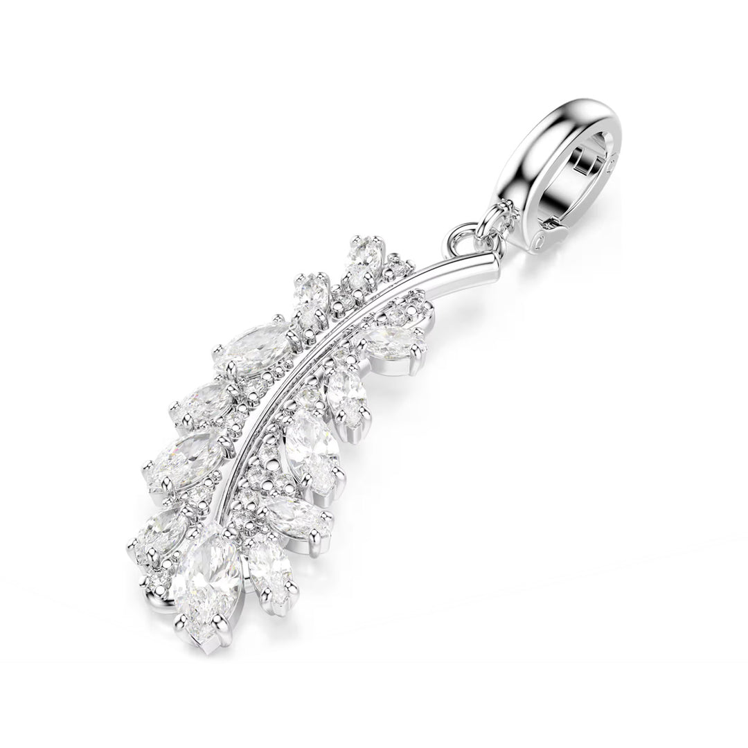 Swarovski Vienna Charm Verschiedene Schliffe Feder Weiss Rhodiniert - 5757739