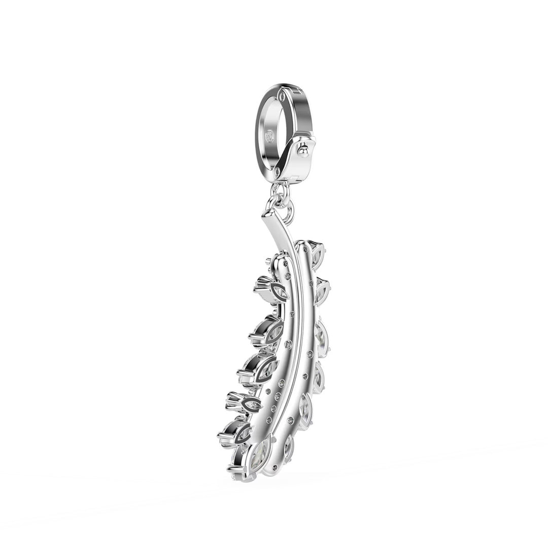 Swarovski Vienna Charm Verschiedene Schliffe Feder Weiss Rhodiniert - 5757739