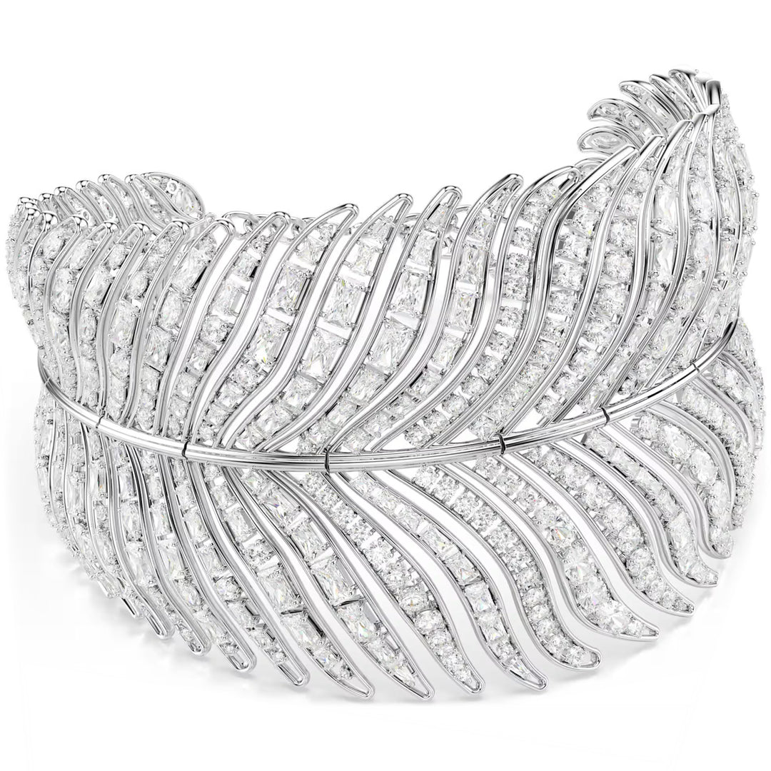 Swarovski Collana Vienna Taglio misto Piuma Bianco Placcato rodio - 5749377