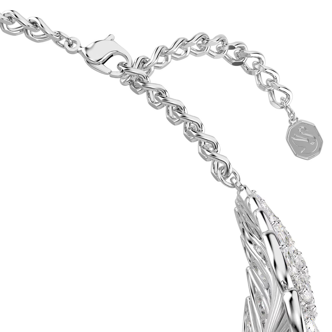 Swarovski Vienna Halsband Verschiedene Schliffe Feder Weiss Rhodiniert - 5749377