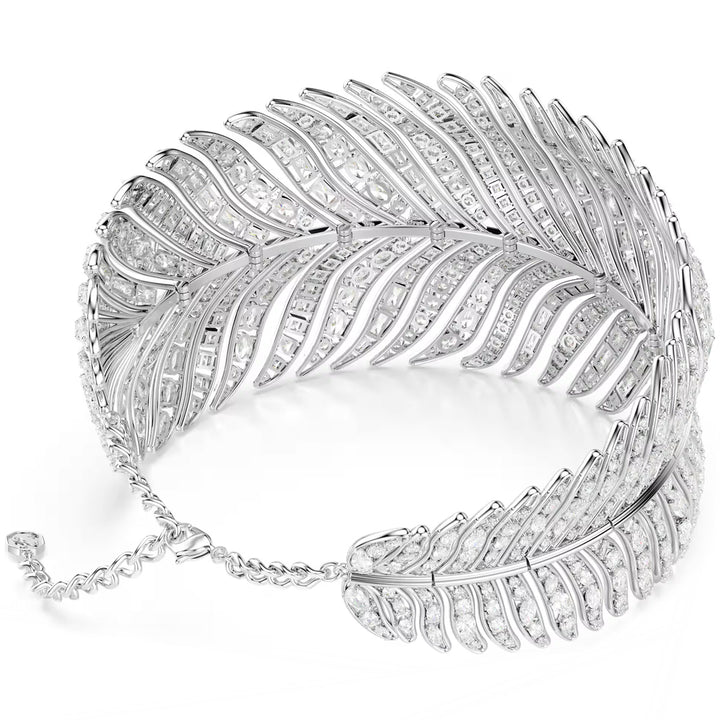 Swarovski Vienna Halsband Verschiedene Schliffe Feder Weiss Rhodiniert - 5749377