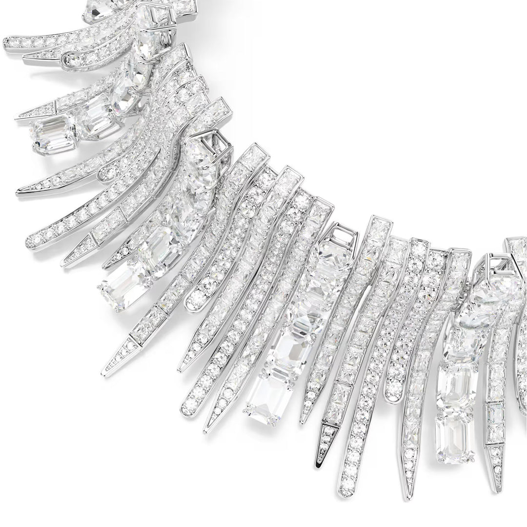 Swarovski Vienna Halsband Verschiedene Schliffe Weiss Rhodiniert - 5754021