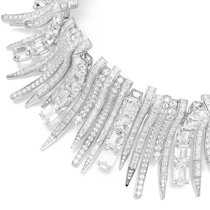 Swarovski Vienna Halsband Verschiedene Schliffe Weiss Rhodiniert - 5754021