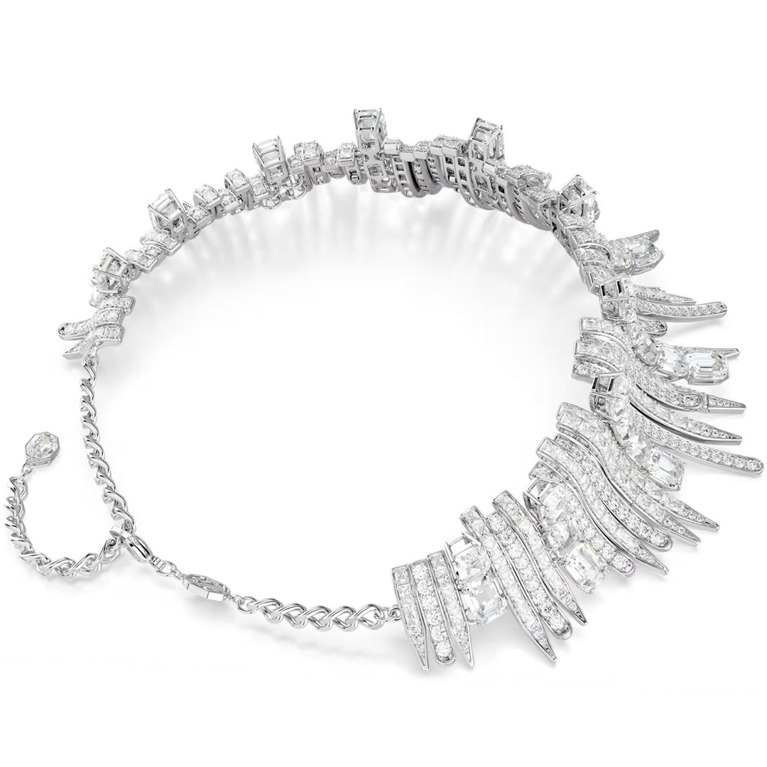 Swarovski Vienna Halsband Verschiedene Schliffe Weiss Rhodiniert - 5754021