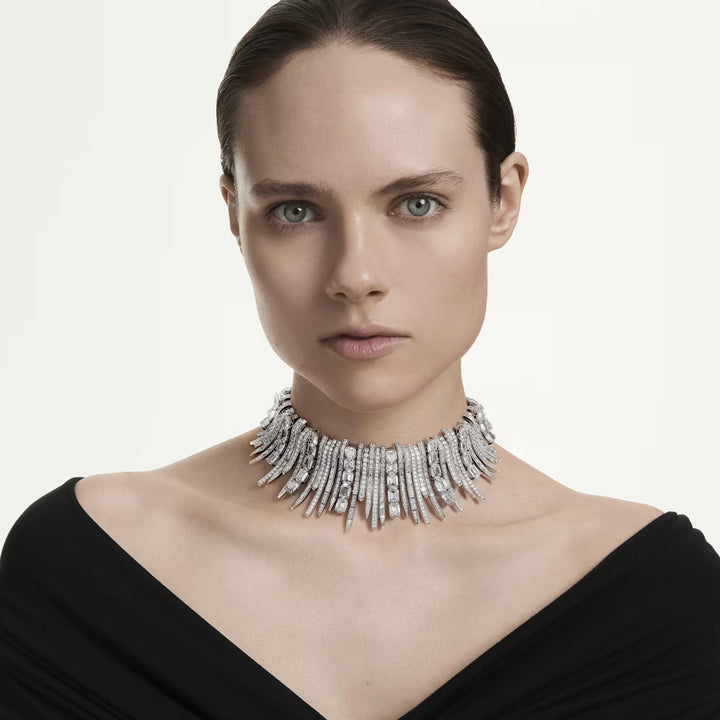 Swarovski Vienna Halsband Verschiedene Schliffe Weiss Rhodiniert - 5754021