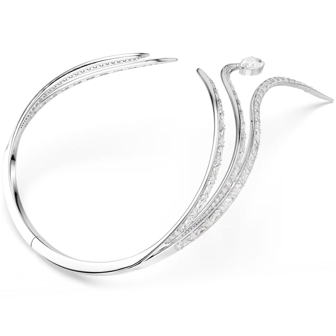 Swarovski Vienna Halskette Verschiedene Schliffe Weiss Rhodiniert - 5749067