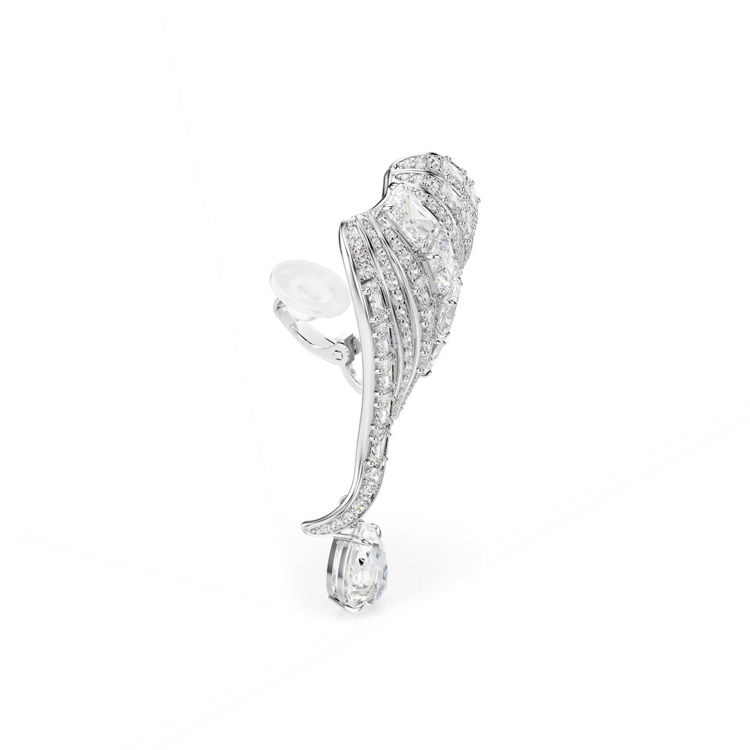 Swarovski Vienna Ohrclips Verschiedene Schliffe Schwan Weiss Rhodiniert - 5755961