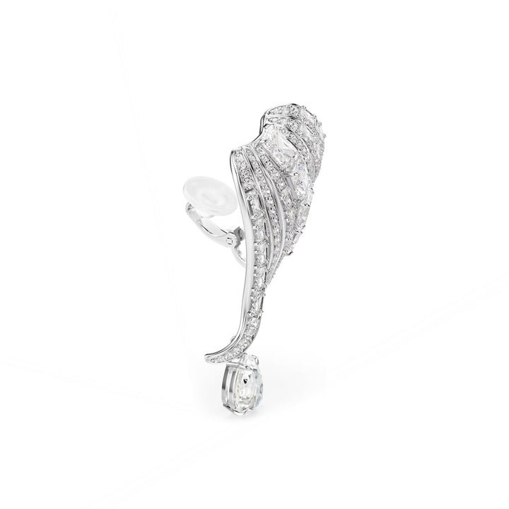 Swarovski Vienna Ohrclips Verschiedene Schliffe Schwan Weiss Rhodiniert - 5755961