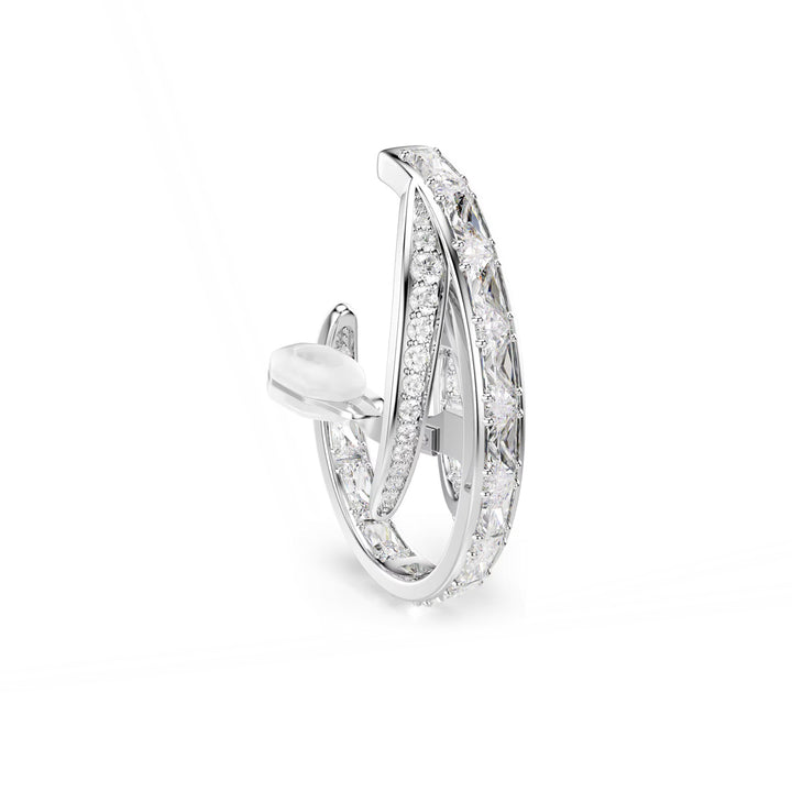 Swarovski Vienna Ohrclips Verschiedene Schliffe Weiss Rhodiniert - 5756046