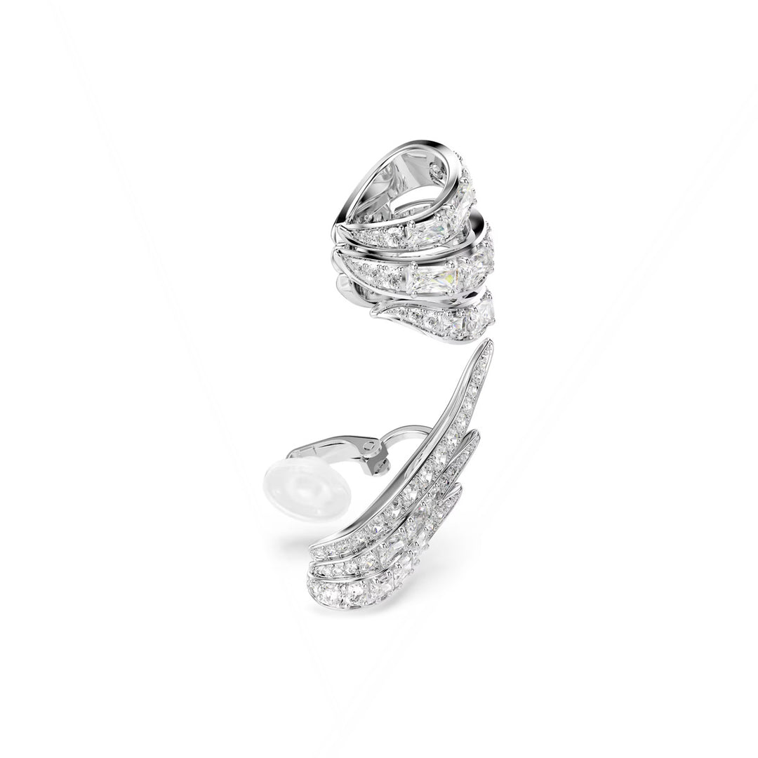 Swarovski Vienna Ohrspangen Verschiedene Schliffe Schwan Weiss Rhodiniert - 5749071