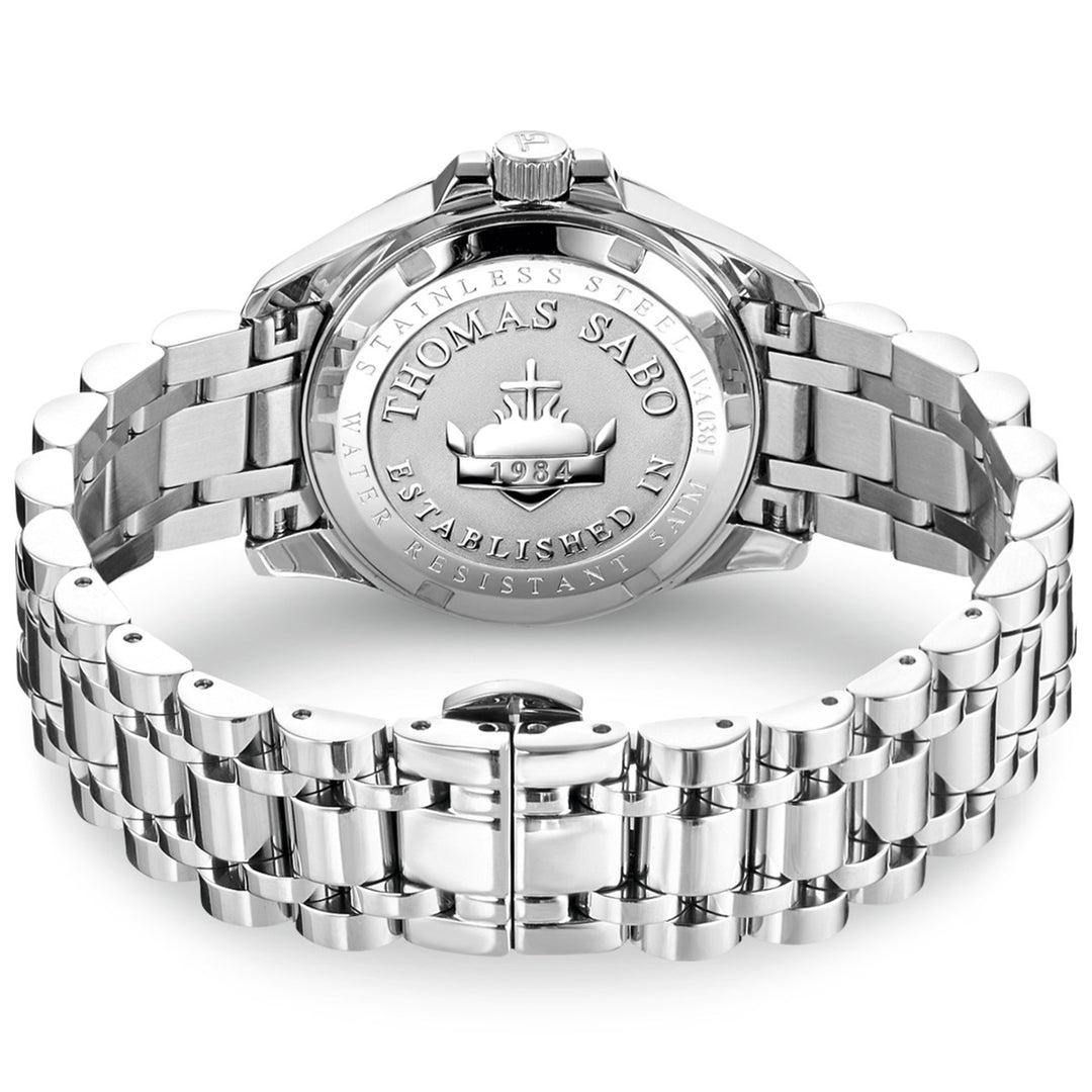 Thomas Sabo Damenuhr Blumen aus pastellfarbenen Steinen silberfarben - WA0381-201-201