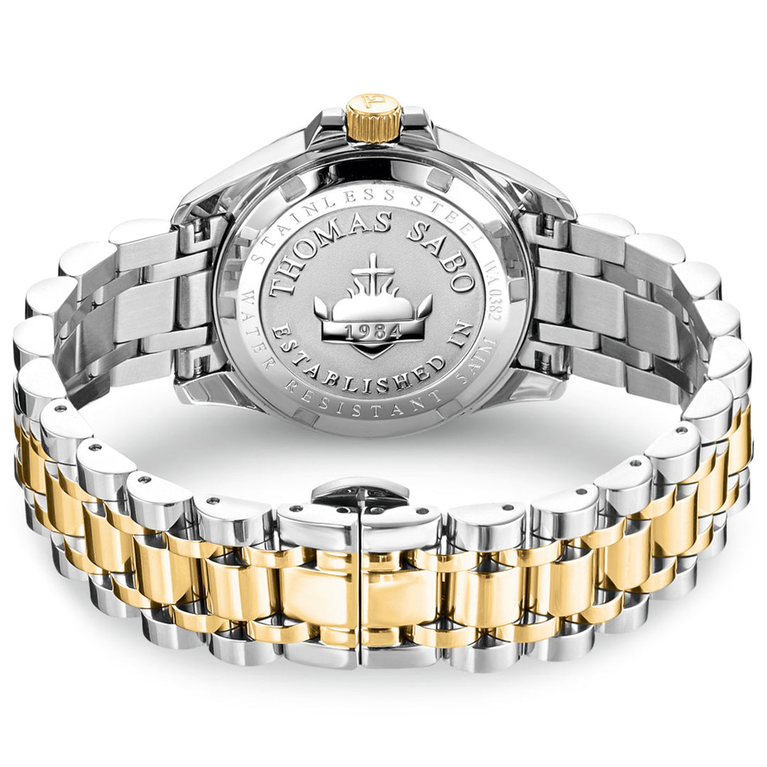 Thomas Sabo Damenuhr Blumen aus rosafarbenen Steinen bicolor - WA0382-291-201