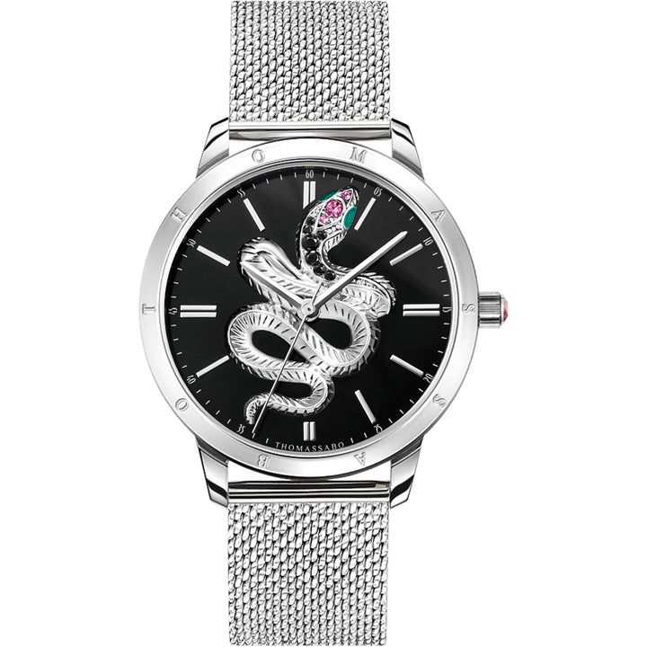 Thomas Sabo Montre pour femme serpent en optique 3D argenté - WA0383-201-203