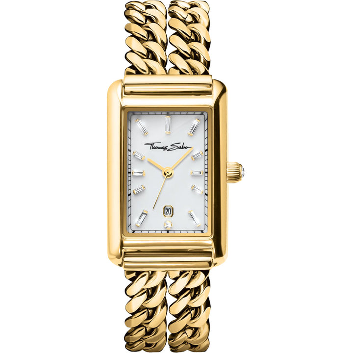 Thomas Sabo Damenuhr rechteckig goldfarben - WA0429-291-207