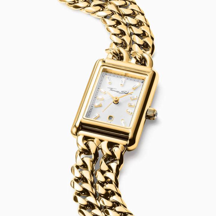 Thomas Sabo Damenuhr rechteckig goldfarben - WA0429-291-207